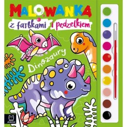 Malowanka z farbkami dinozaury