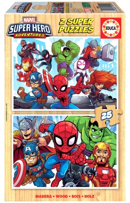 PUZZLE 2X25 DREWNO MARVEL HERO