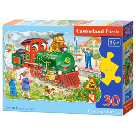 Puzzle 30 el. green locomotive