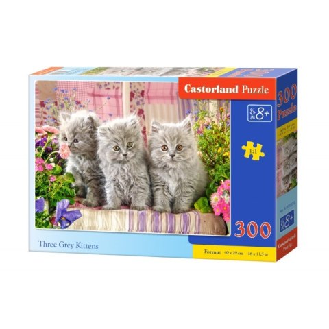 Puzzle three grey kittens 300